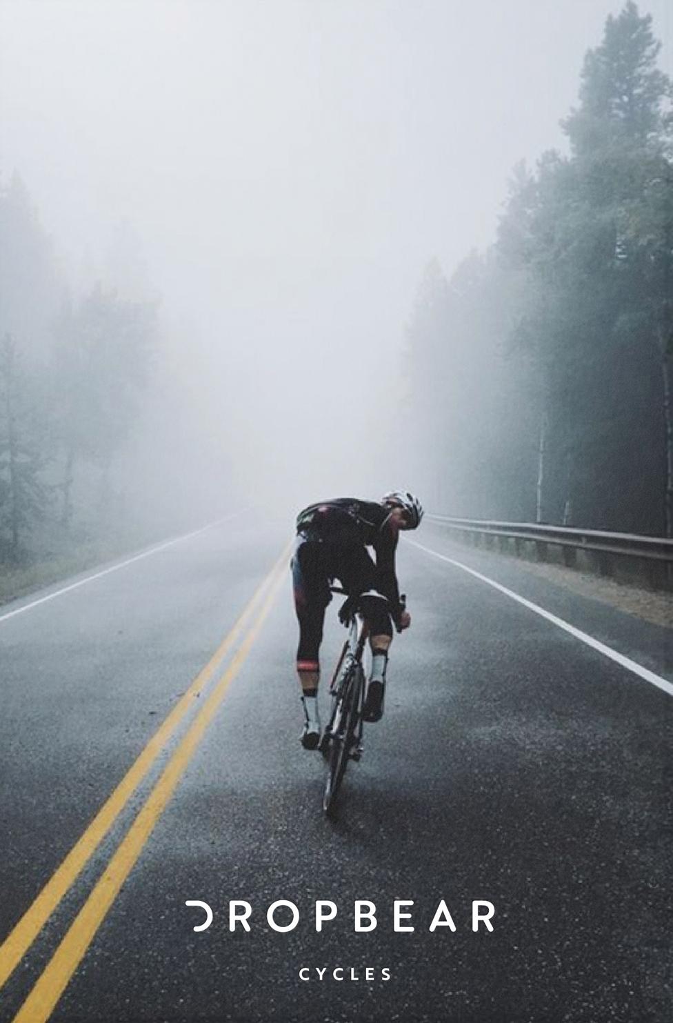 Cyclist in the fog