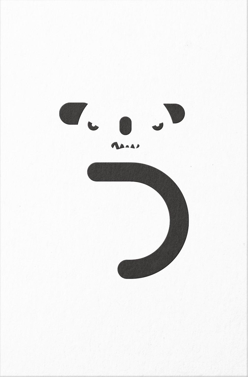 Angry bear personality icon