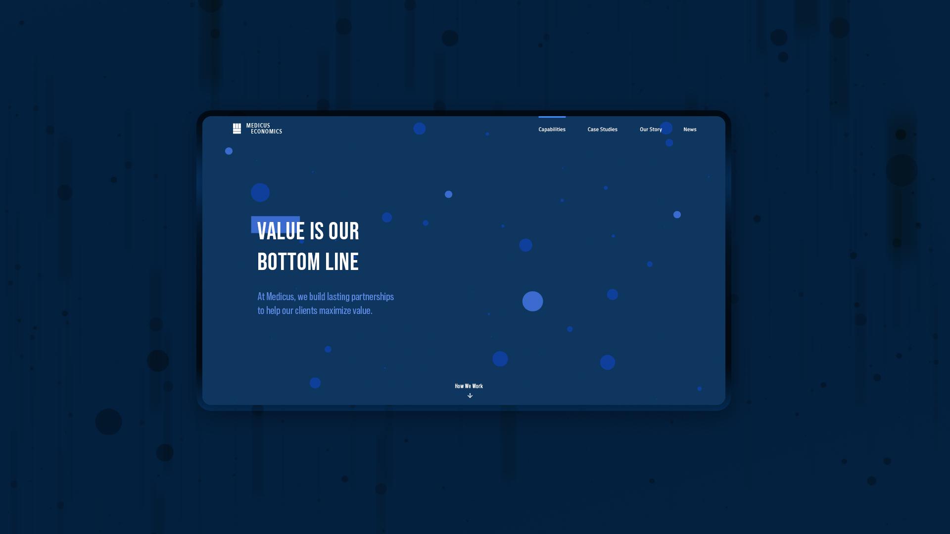 Section of website design for home hero