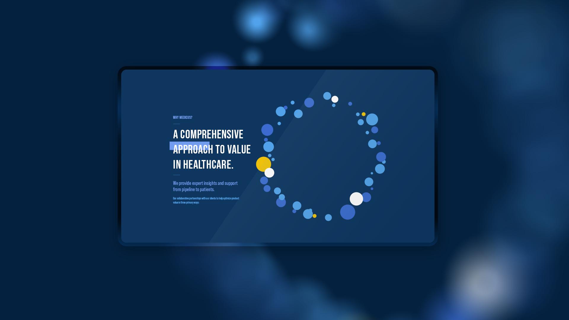 Section of website design for intro