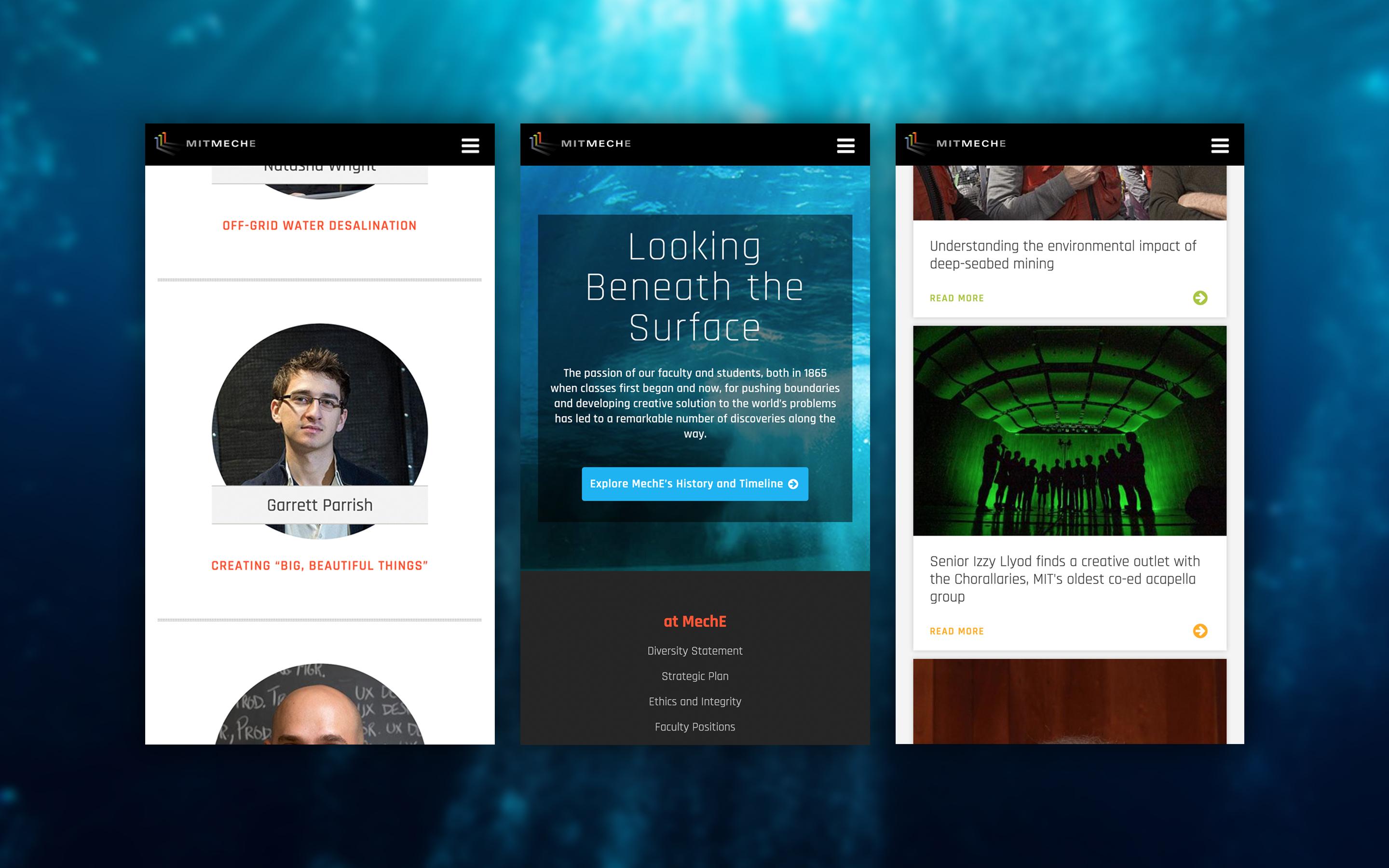 MIT MechE Website - Mobile Screen