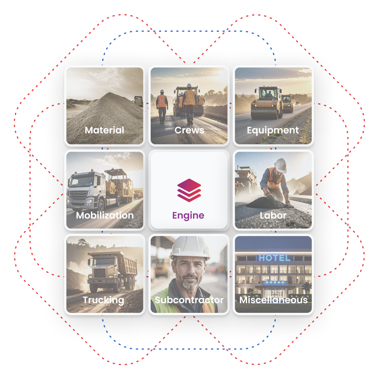 Engine collection types graphic/illustration