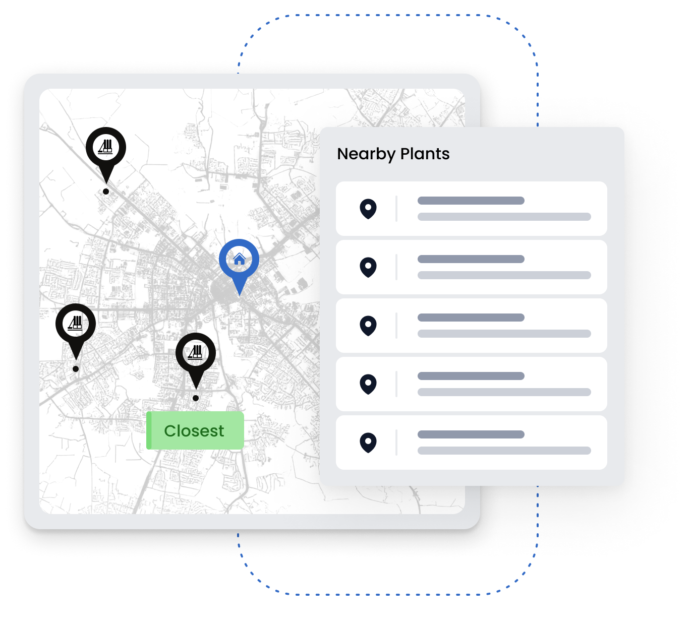 Estimates/Route optimization graphic/illustration