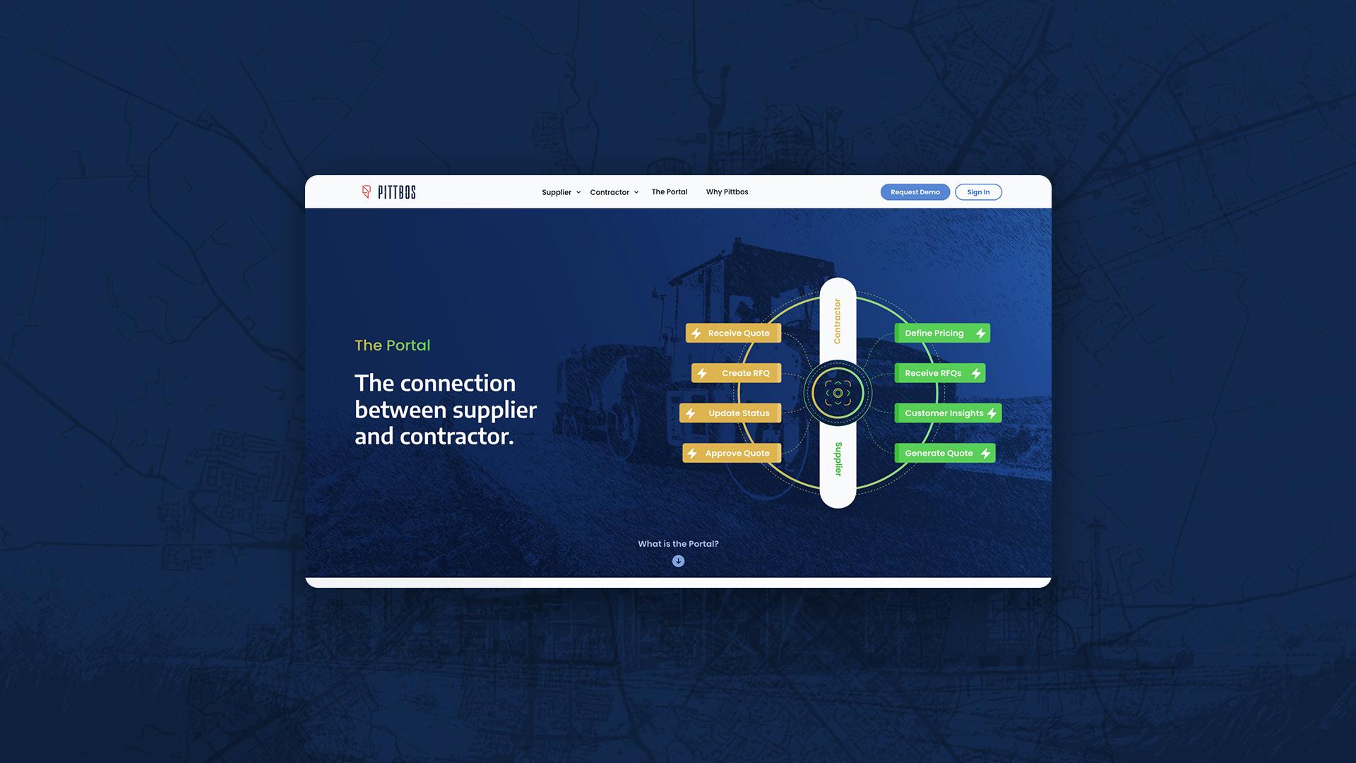 Section of website design for intro