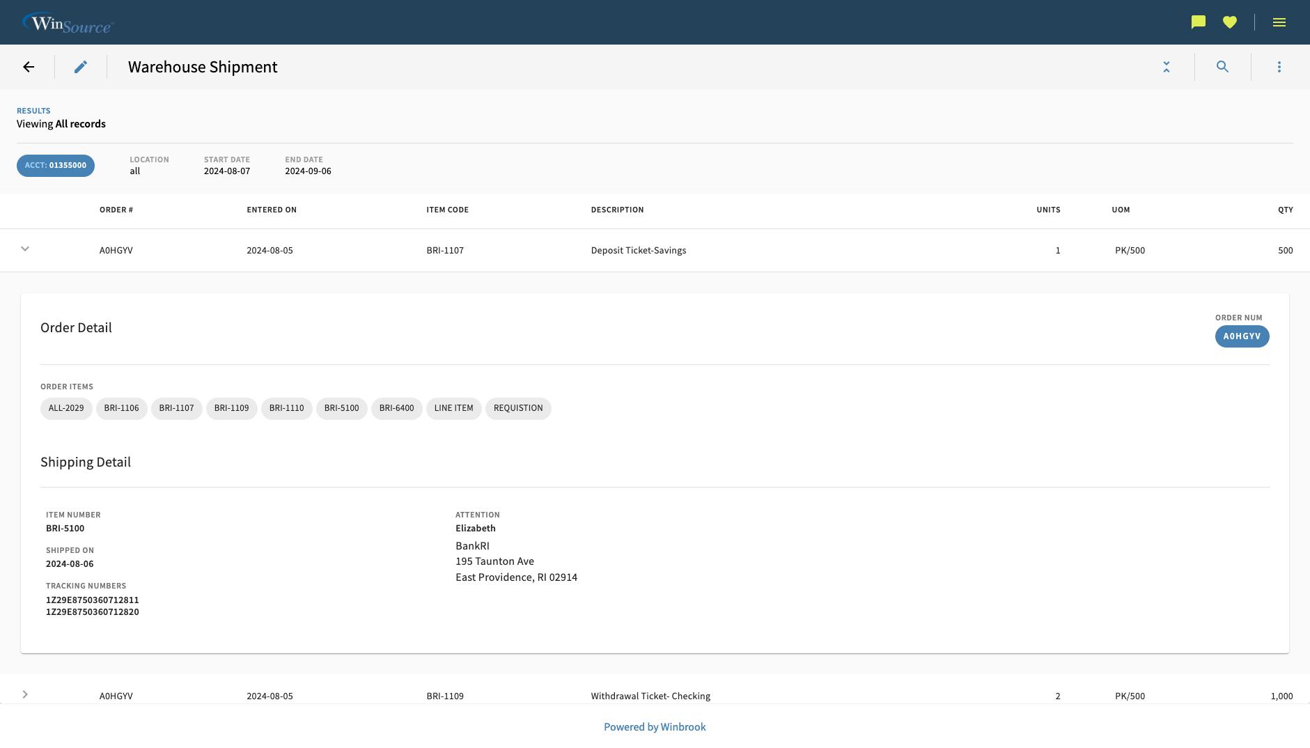 Dashboard view for internal users